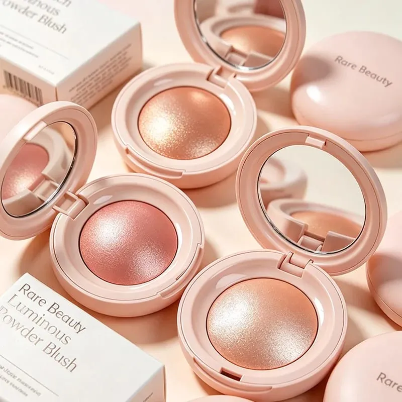 Rare Beauty 2 IN 1 Blush Highlighter Powder Palette Baked Silky Smooth Shimmer Glow Long Lasting Blendable Natural Face Makeup