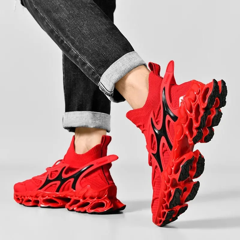 Men's Blade Type Shoes Breathable Shock Absorption Running Shoes Non-Slip Shoes For Jogging Tennis Gym Casual Walking Sneakers
