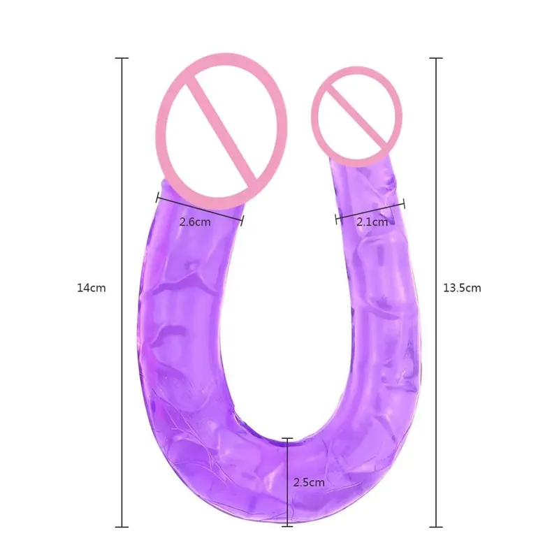 Zachte Jelly Dildo Dubbele Lange 46 cm Realistische Pik Lesbische Vaginale Anale Plug Flexibele Nep Penis voor Vrouwen Seksspeeltjes