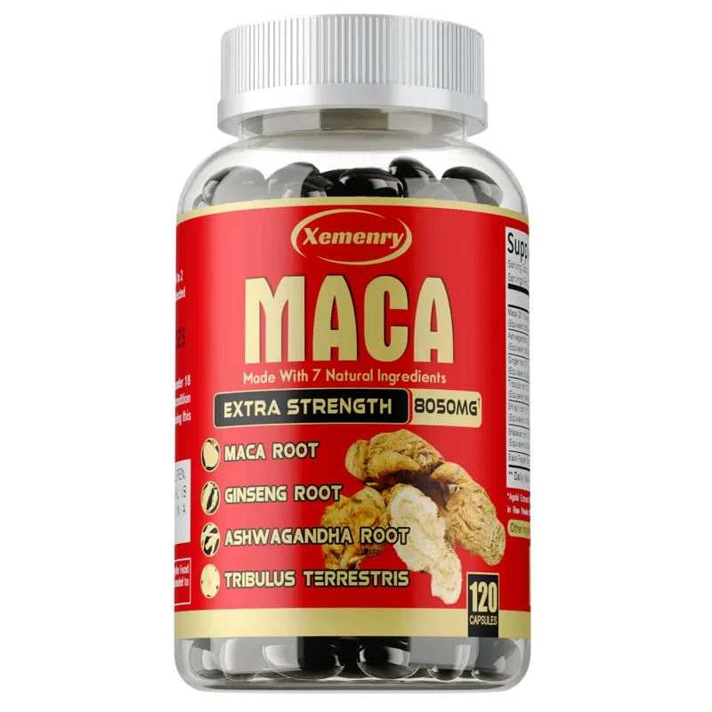Maca Root Capsules - with Ginseng & Ashwagandha to Support Energy Endurance and Performance Muscle Mass Improve