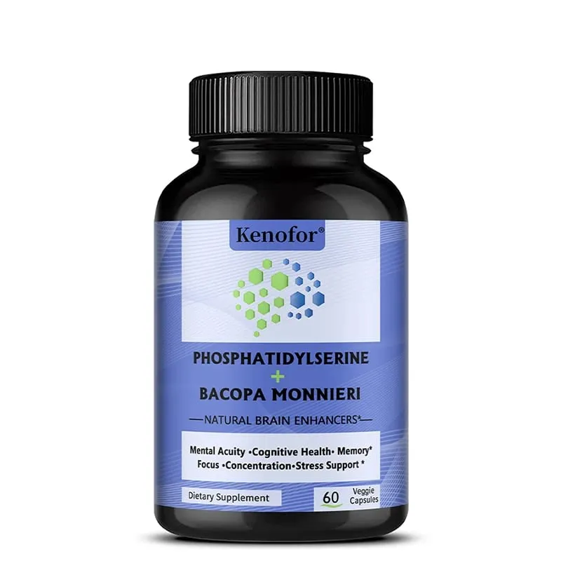 Phosphatidylserine + Bacopa Monnieri Supplement - Helps Memory Cognitive Health Relieve Stress - Brain Nutritional Supplement