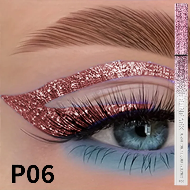 1PC Glitter Liquid Eyeliner Pencil Waterproof Purple Pink Blue Eye Liner Pen Long Lasting Quickily Drying Eyes Makeup For Women