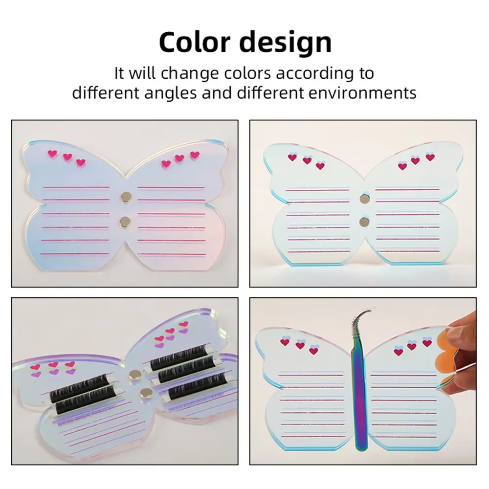 Eyelash Extension Tool Acrylic Grafted Eyelashes Holder Colorful Pallet With Magnetic Suction Scale Plate Lash Makeup Tools