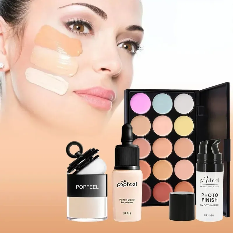 All-in-One Makeup Kit Gift Set with Eyeshadow Palette Foundation Lip Gloss Blush Brushes Eyeliner and More Beauty Gifts — image 4