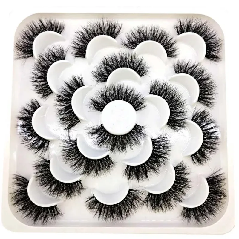 NEW 10 pairs Handmade 3d mink lashes short False Eyelashes Cross Messy Dense Natural Eye Lashes Stage Makeup False Eyelashes
