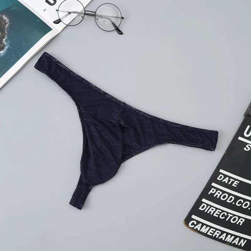 Männer Spitze Jacquard G-string Unterwäsche Hohe Dehnbare Große Tasche Tanga Höschen Sexy Homosexuell Erotische T-back Unterhose