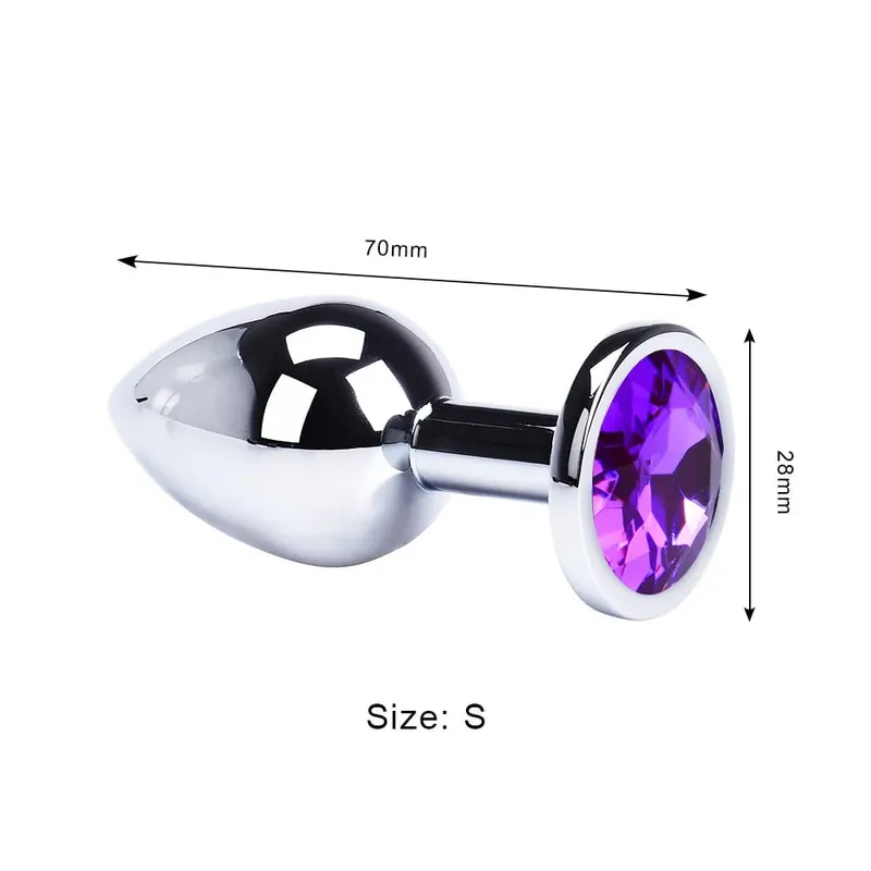 Stainless Steel Anal Plug Butt Plug With Jewelry Colorful Crystal Anus Plug Adults Sex Toys for Men Women Gay Adult Game Sex Toy