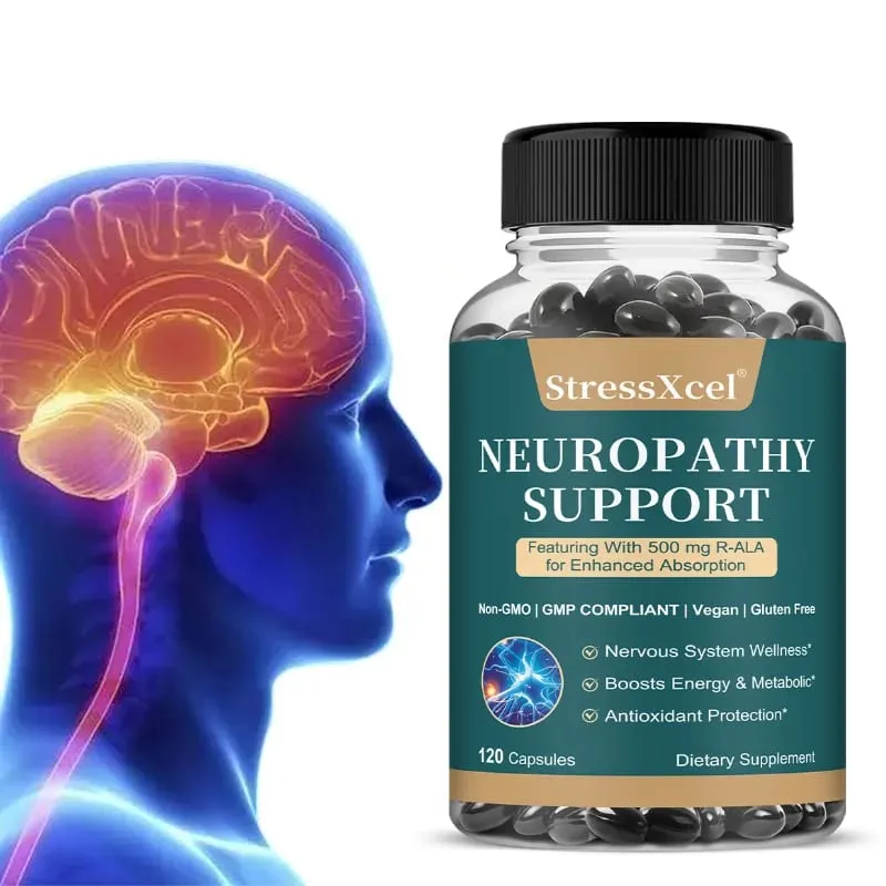 Neuropathie Capsules Kruidenmengsel Antioxidant Ondersteuning Dagelijks Zenuwwelzijn Lichaamsmetabolisme Cellulair Vitaliteit en stemming Kalm