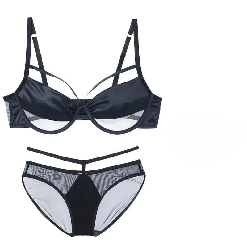 Ladies New Thin Cup Slimming Lingerie Set Soft underwire Push Up Bra Minimizing Effect Gathers Side Bulge Anti Sagging Soft