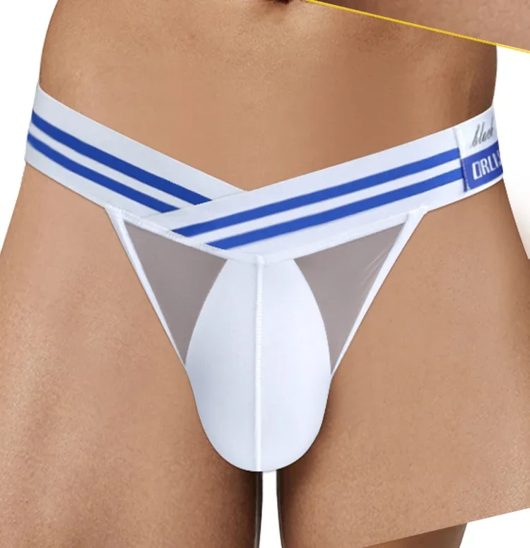 Men's Ice Silk Ultra-Thin Barely-There Mesh Sheer Briefs, Striped V-Shape Elastic Waistband Summer Daily Commute Underwear — image 25