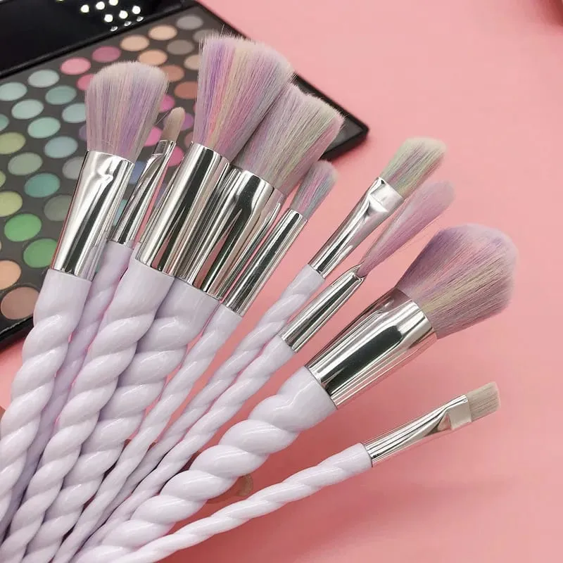 10pcs Makeup Brushes Set Soft Hair Foundation Brush Powder Blush Contour Eyebrow Eyeshadow Women Cosmetic Blending Make Up Tools