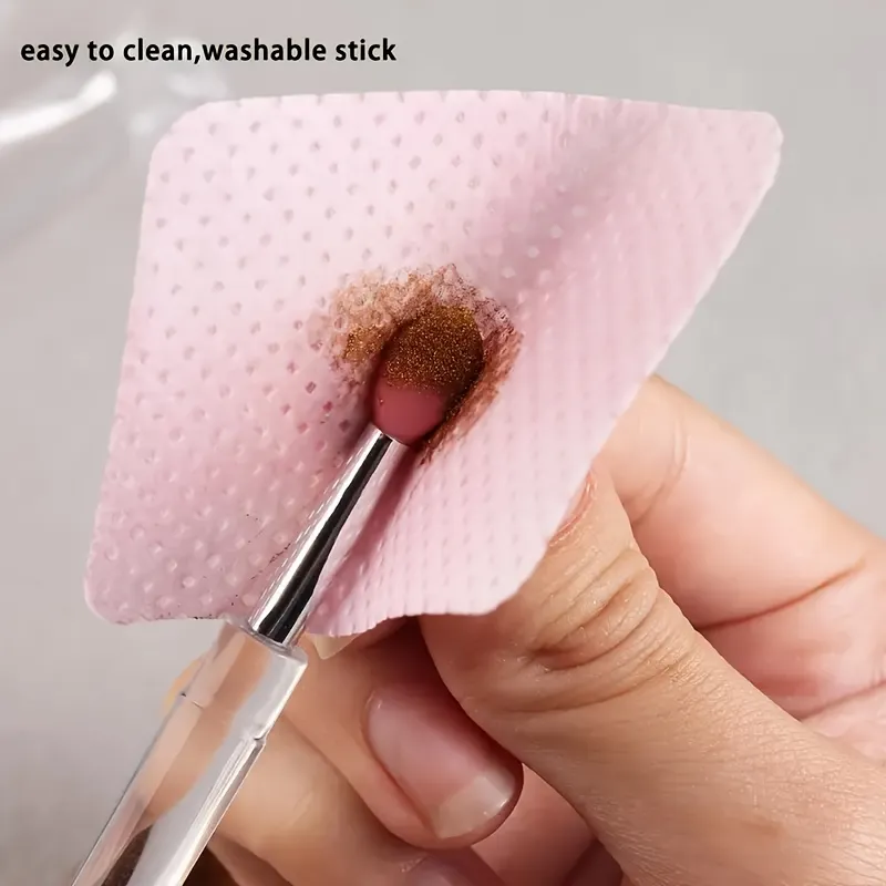 5 pinceaux à ongles réutilisables en silicone effet miroir - applicateur maquillage et vernis à ongles double tête