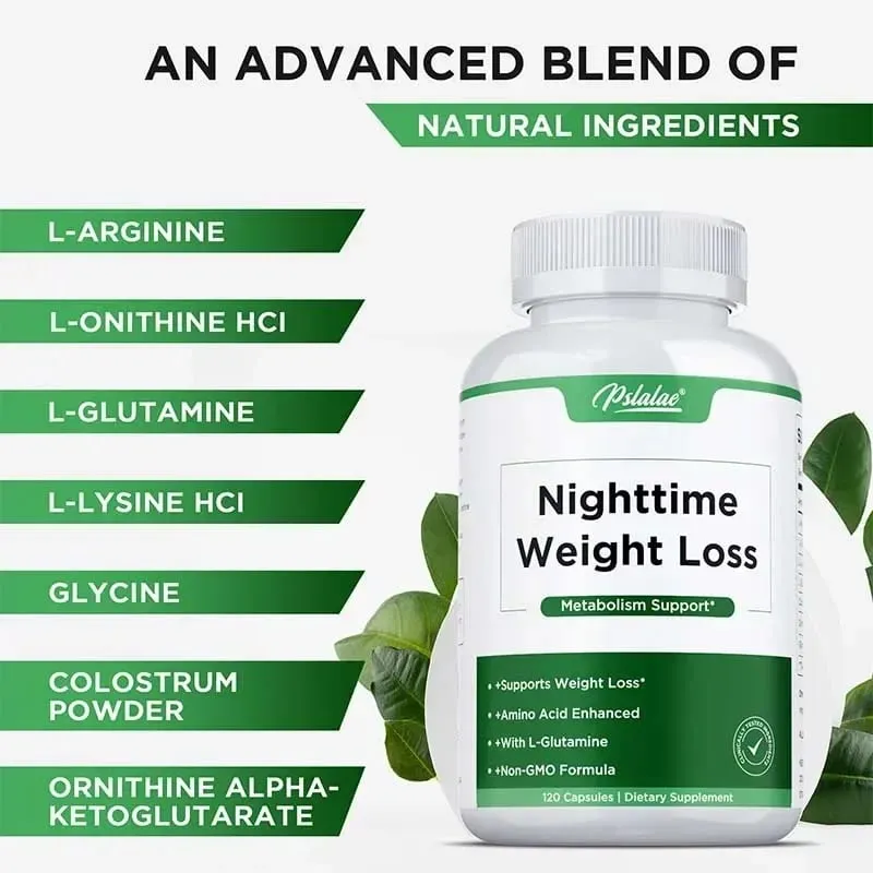 Nighttime Weight Loss Supplements - Appetite Suppressant Burns Fat Improves Digestion Promotes Sleep and Relaxation