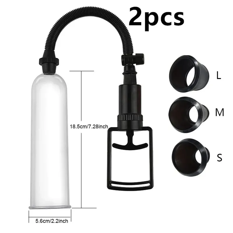 Male Penis Pump Manual Penis Enlarger Big Dick Lasting Trainer Dick Stimulate Extender Masturbator For Man Vacuum Pump Sex Toy
