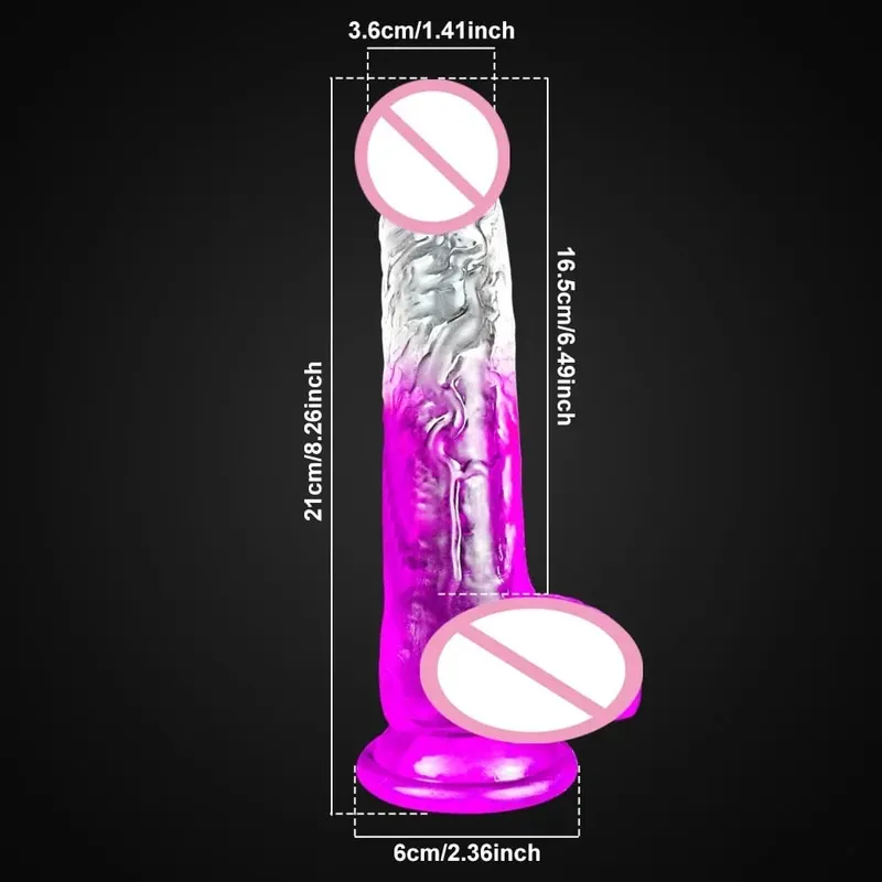 Jelly Dildo 4 Sizes Transparent Soft Realistic Penis Fake Dick Butt Plug for Woman Men Gay Sex Toys Female Vagina Anal Sex Toys