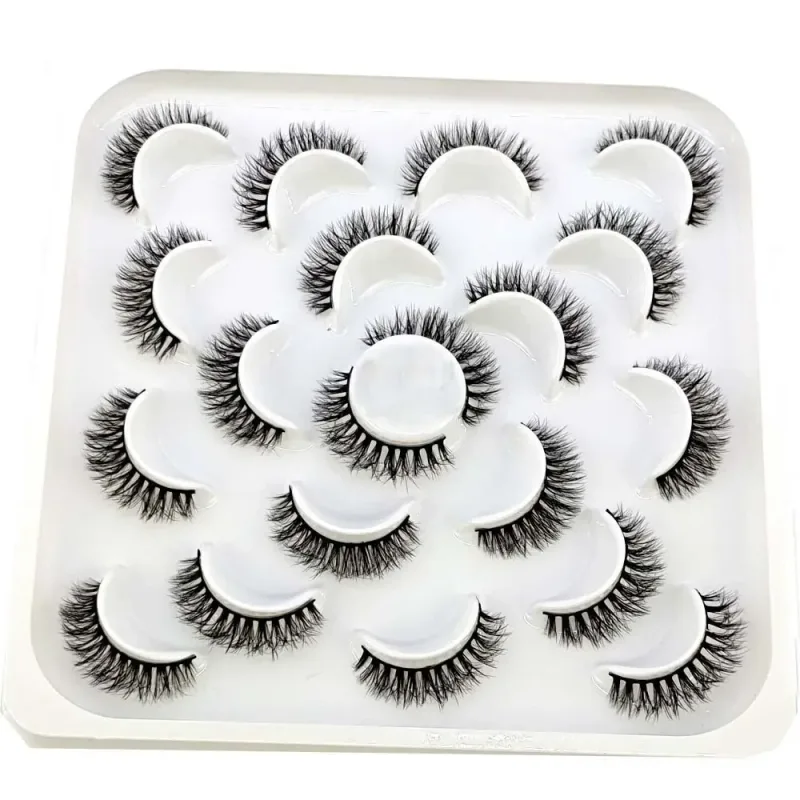 NEW 10 pairs Handmade 3d mink lashes short False Eyelashes Cross Messy Dense Natural Eye Lashes Stage Makeup False Eyelashes