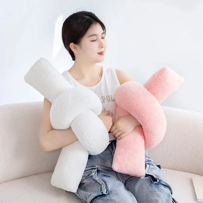 60-95CM Creative Iron Chain & Knot Pillow Stuffed Soft Sofa Cushion Nordic Style Home Plush Decoration Irregular Shaped Plush
