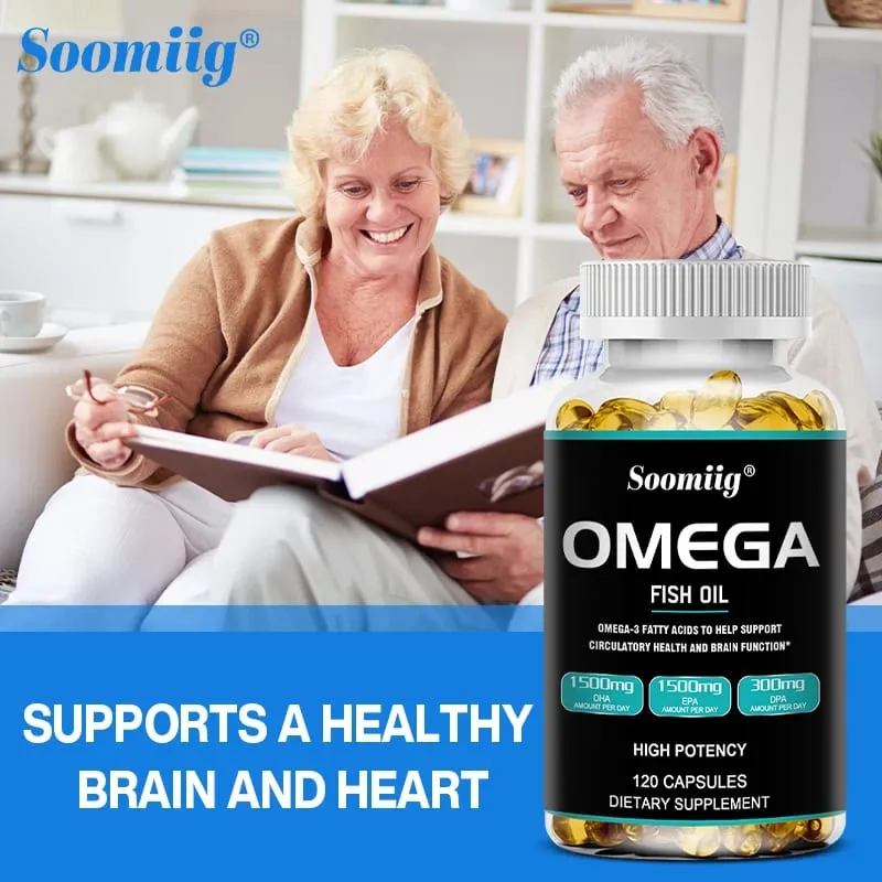Kapsułki Omega 3 z olejem rybim 3300 mg Wysoka moc z EPA i DHA Wspiera energię Mózg Serce Stawy Oko Skóra i odporność Zdrowie — image 6