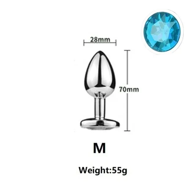 Small Size Metal Anal Beads Butt Plug Mini Rainbow Rose gold Butt Plug Crystal Jewelry Trainer Anal Dildo Masturbation Sex Toy