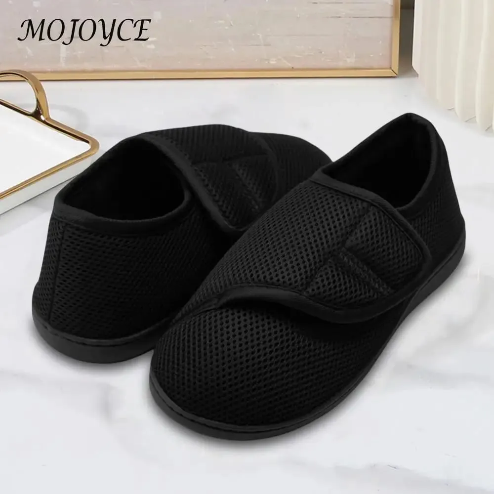 Unisex-Schuhe für Diabetiker, breite Wanderschuhe mit verstellbarem Verschluss, orthopädische Slip-On-Schuhe, Klett-Sneaker für ältere Menschen