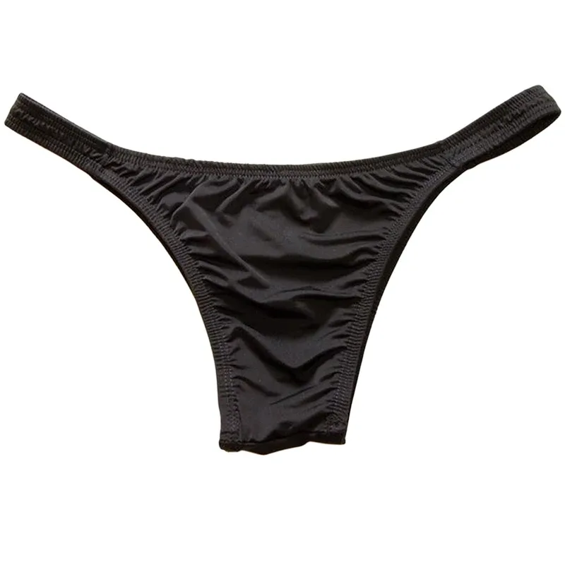 Narrow Waist Seamless Ice Silk Briefs Men Sexy Transparent Underwear Low Waist Bikini Panties Adult Lingerie