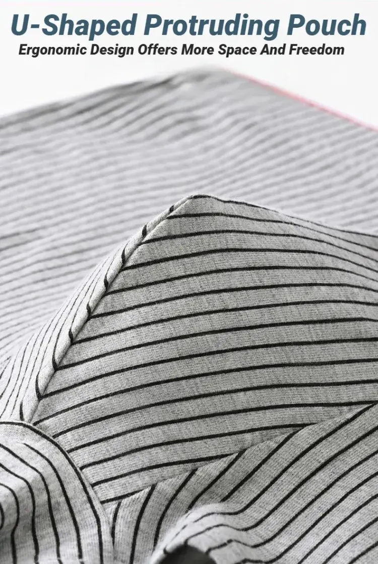 Boxer da uomo intimo morbido, traspirante e confortevole slip a righe personalità alla moda casual boxer larghi mutandine alla moda