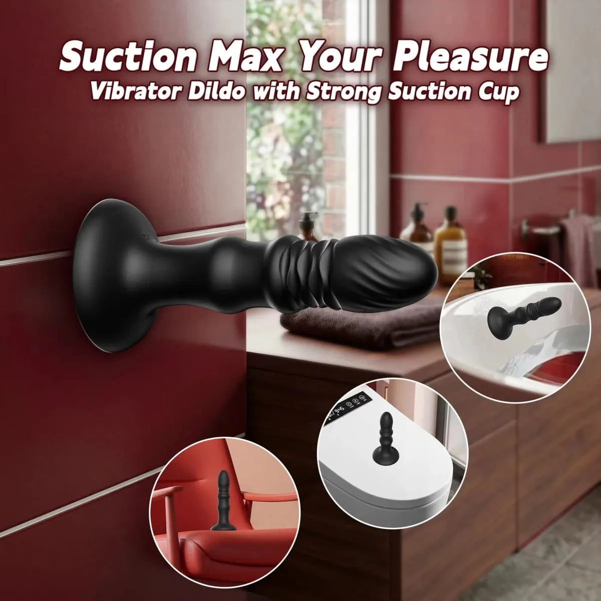 Thrusting Male Prostate Massager Anal Vibrator Remote Control Vibrating Butt Plug with Suction Cup Sex Toy for Men Women