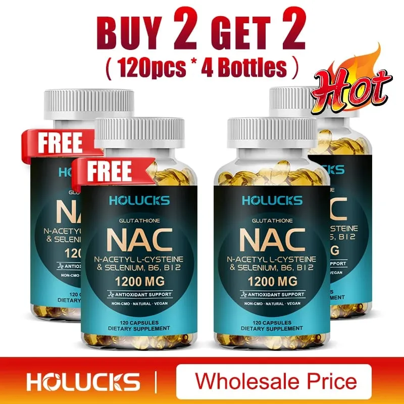NAC Capsules 1200mg - Support Skin Health Cellular Energy Antioxidant Detox Enhance Immunity Improve Digestion