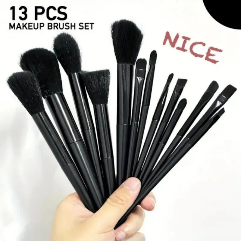 19pcs makeup tool set including 13pcs soft makeup brushes 3 triangular powder puffs and 3 droplet shaped beauty eggs — image 2