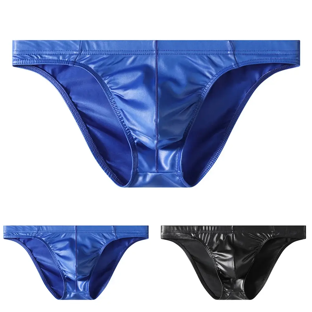 Herren-Slip, Kunstleder, Unterwäsche, Slips, niedrige Taille, Dessous-Höschen, sexy und bequem, minimalistische Dreieckshose — image 2