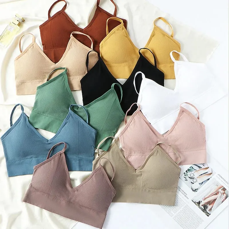 Thin Wireless Women Push Up Bra Sets Plus Size Sports Halter Vest French Triangle Cup Bras For Women Lingerie — image 6