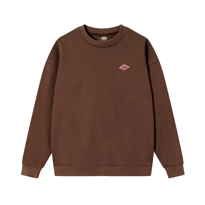 Sudadera fina exportada a Japón para hombre y mujer, chándal holgado de manga larga con cuello redondo de algodón de la misma marca bordada, otoño 2025