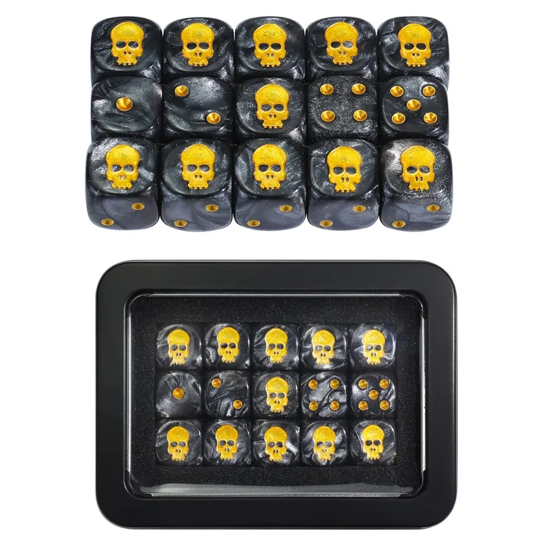 15PCS 16mm/0.63inch D6 Wargaming Dice Set for Tabletop Miniatures Game Damage Tracking Army Faction Themed Dice Tokens