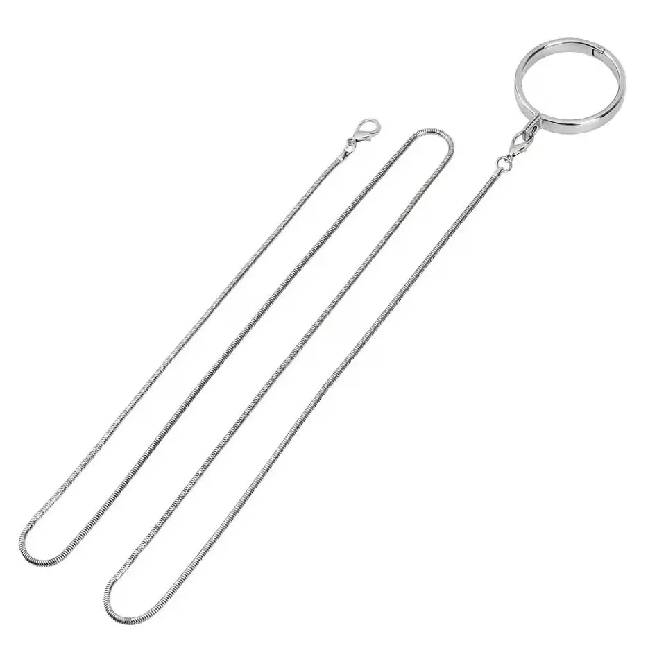 Male Ball Scrotum Stretcher metal penis lock cock Ring chain SM bondage restraint Delay ejaculation BDSM Sex Toy para sa lalaki