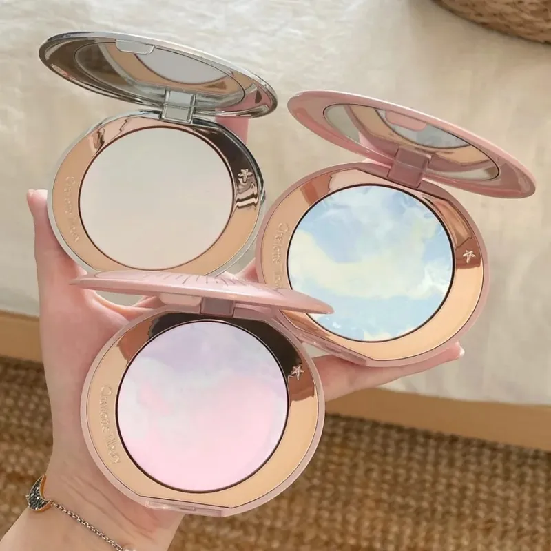 Charlotte Tilbury Airbrush Flawless Finish Smoothing Pore-blurring Makeup CT Limited Edition Silver Disk Setting Powder Cosmetic