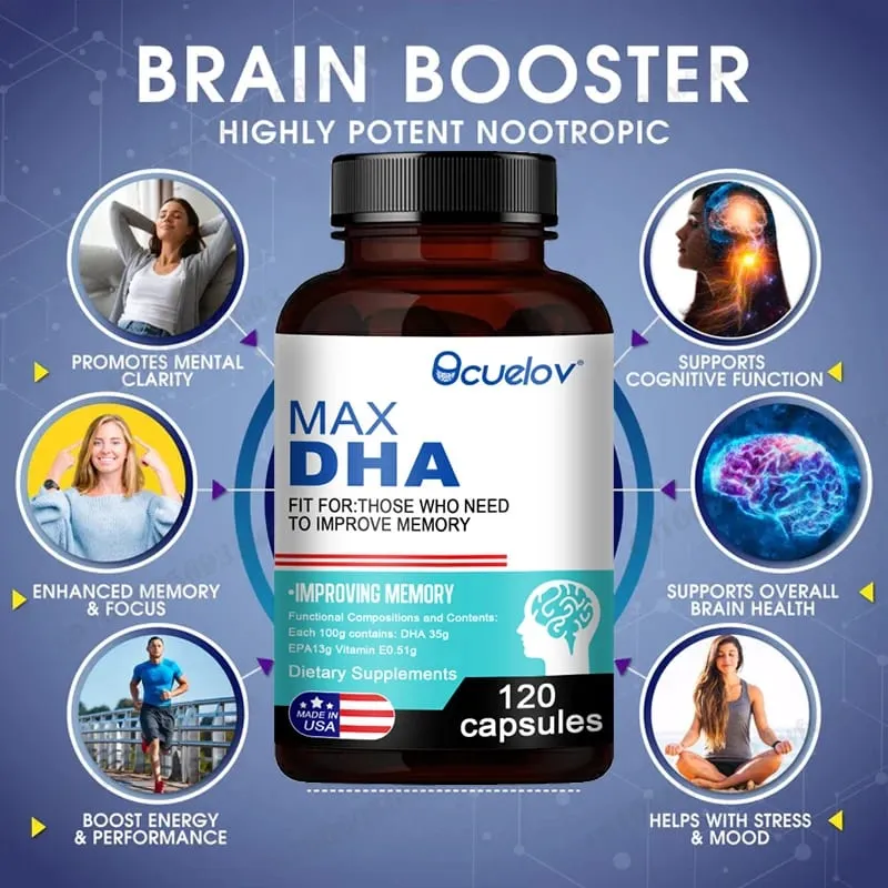 Bcuelov MAX DHA-enhance Memory Protect Eyesight Intelligence Activate Brain Cells Improve Brain Fatigue Dietary Supplement — image 2