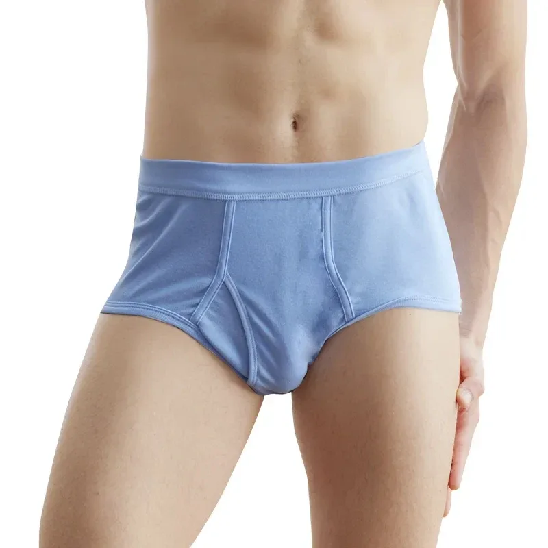 Solid Color Fat Plus Size Men's Underwear Mens Underpants 100% Cotton Comfortable Breathable Loose Large Size Men Briefs Panties