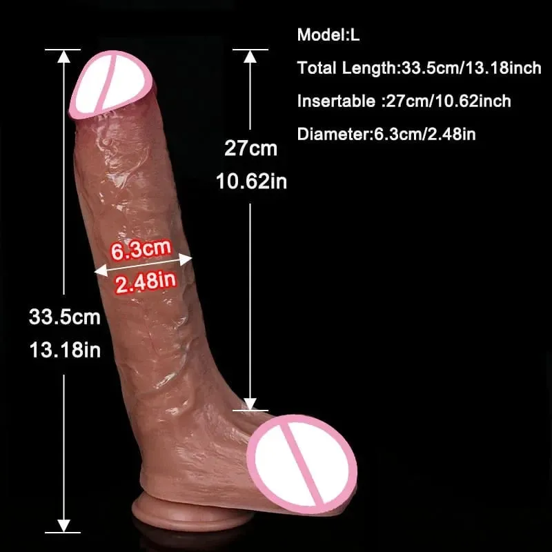 4 storlekar Realistisk Mjuk Stor Dildo Dubbel Silikon Sugkopp Penis Par Onani Enorm kuk Kvinna Man Anal Vuxen Sexleksak