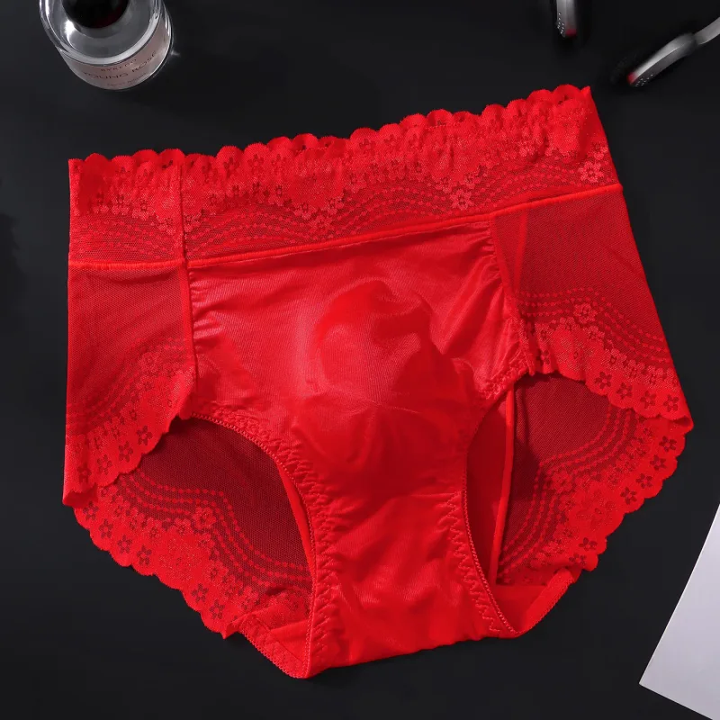 Flower Lace Mesh Hollow Out Sexy Men's Underwear Ice Silk Breathable Seamless Manipis na Triangle na Pantalon Malambot Traceless Panlalaki Briefs