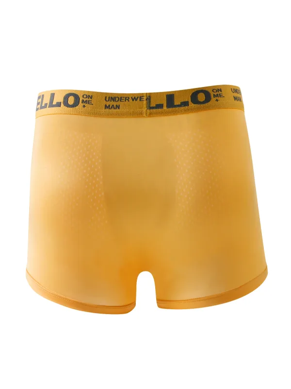 6-Pack Men's Ice Silk Semi-Mesh Boxers - "HELLO" Waistband, Breathable Variety — image 4