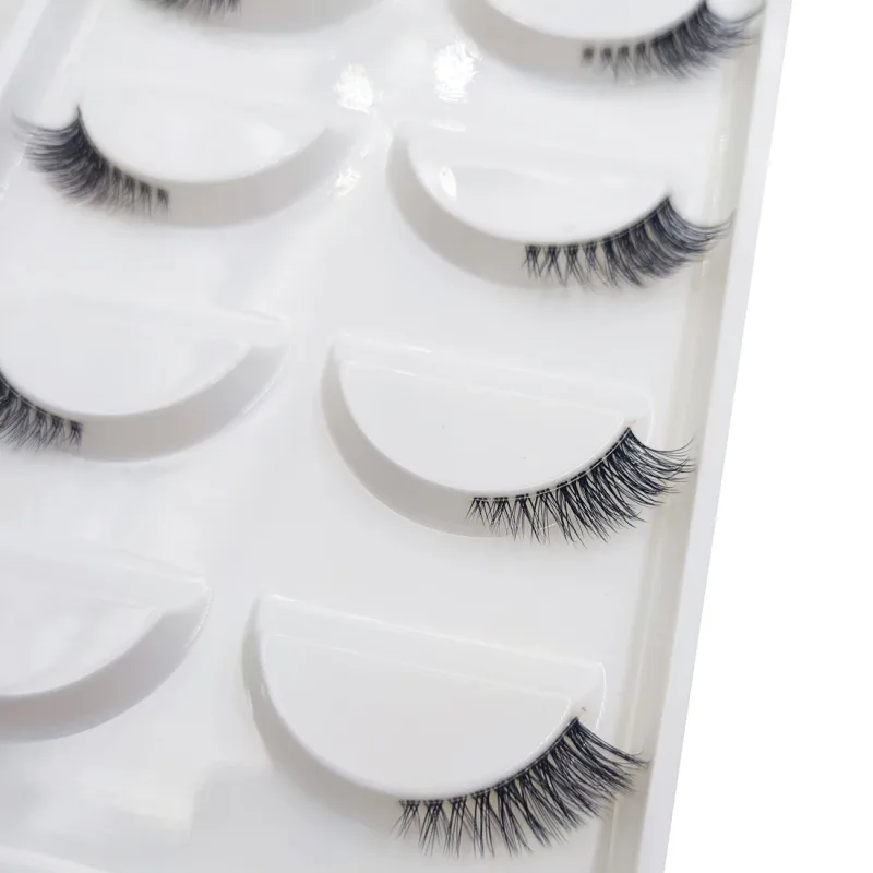 Transparent 3D Mink Eyelashes Natural Clear False Eye Lashes Soft Invisible Eyelash Wispy Makeup Faux Cils H13 X08 5 Pairs