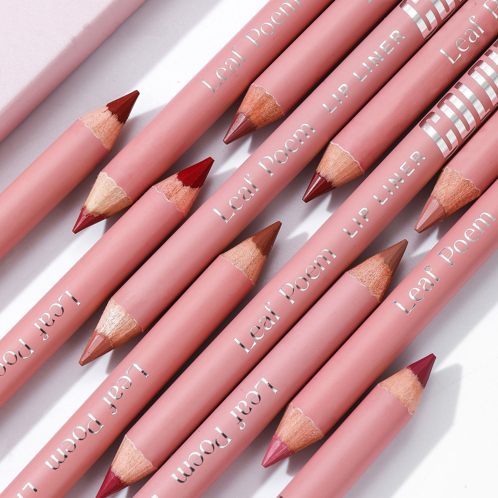 Pensil Lipliner Matte 12 Warna Lipstik Noda Menepuk Tahan Air Lip Liner Merah Muda Nude Alami Garis Besar Riasan Kontur Bibir