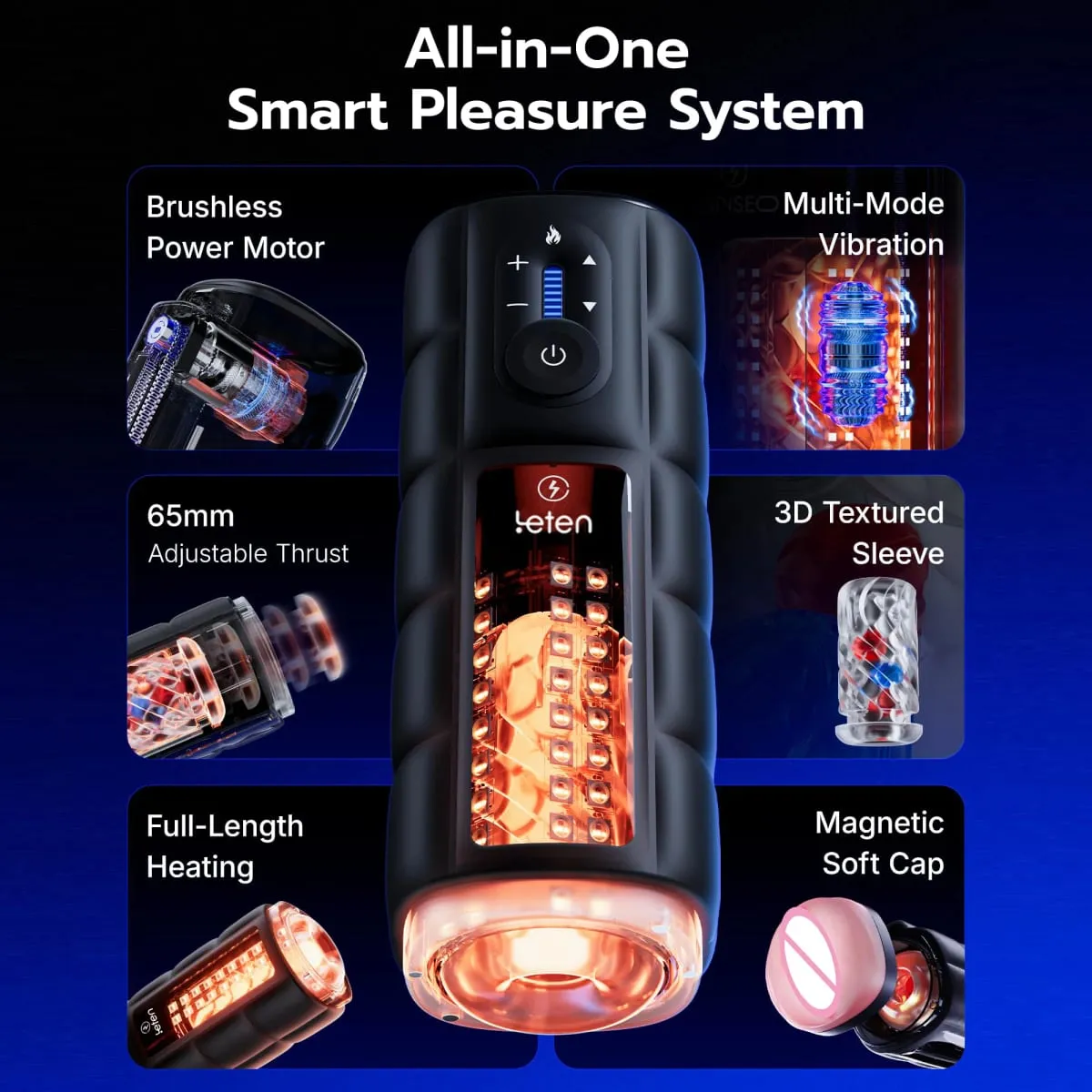 Leten Male Masturbator Sex Toy for Men Auto Thrusting Piston Stroker Brushless Motor Fast Heating Sleeve Adult Sex Toy For Man
