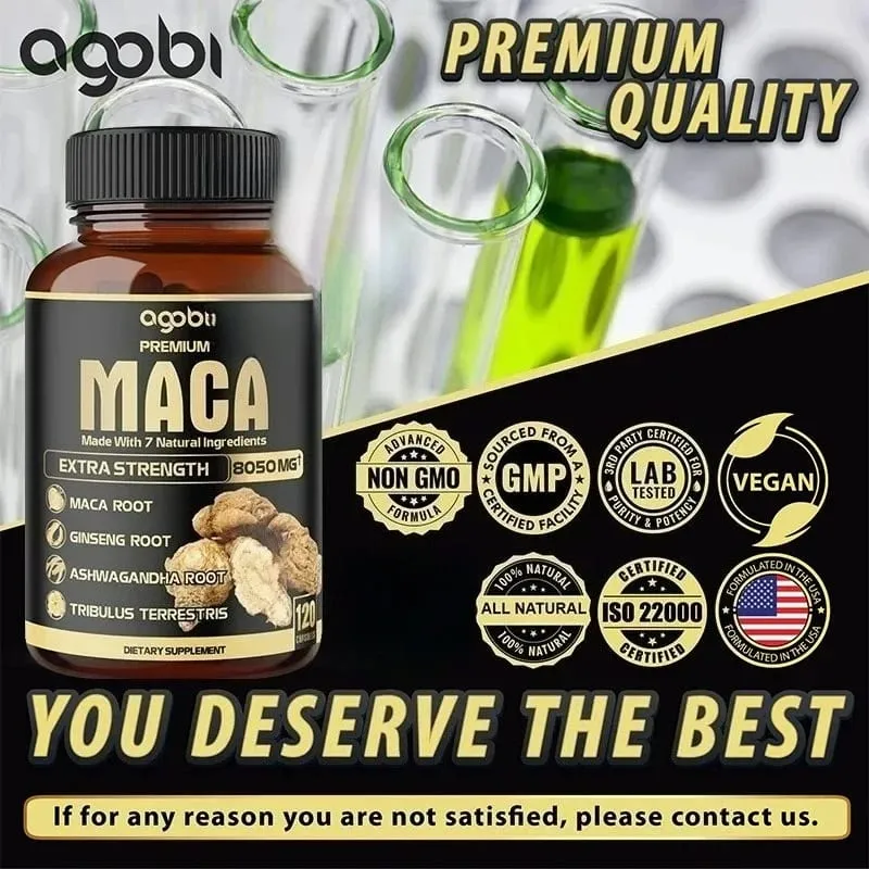Balincer Men's Black Maca Supplement - Ginseng Supplement for Health Energy and Endurance Muscle Mass