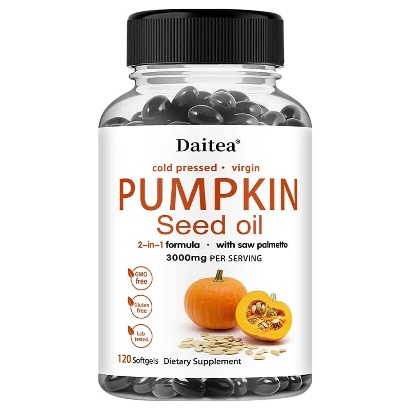 Pumpkin Seed Oil + Saw Palmetto Extract Supports Prostate and Urinary System Health Hair Care Anti-Hair Loss Men's Health