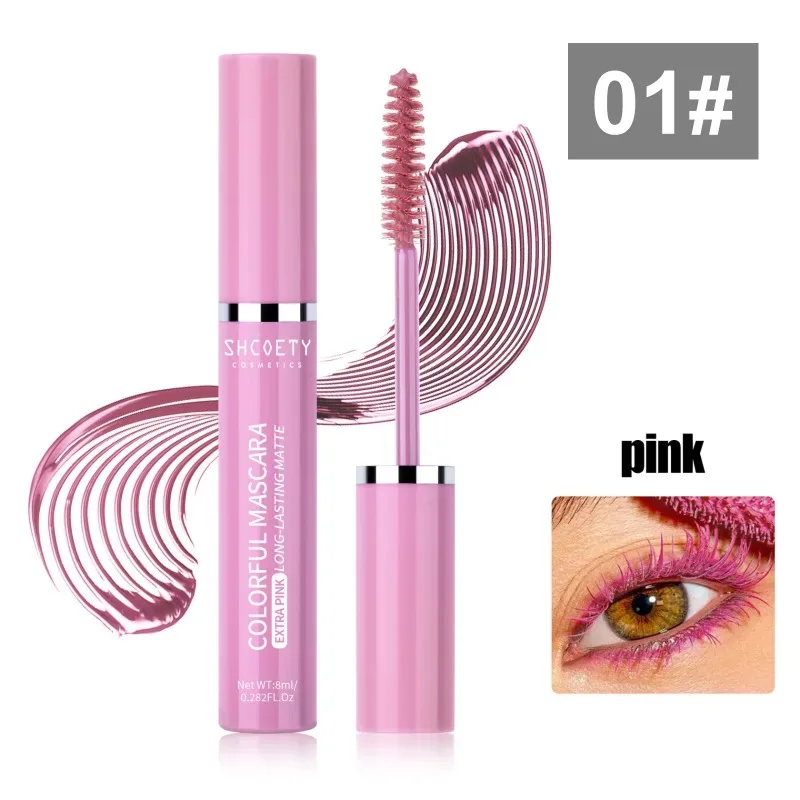 6-color Color Mascara Waterproof and Non-smudged Slender and Thick Curly Christmas Stage Hot Makeup Eye Cosmetics