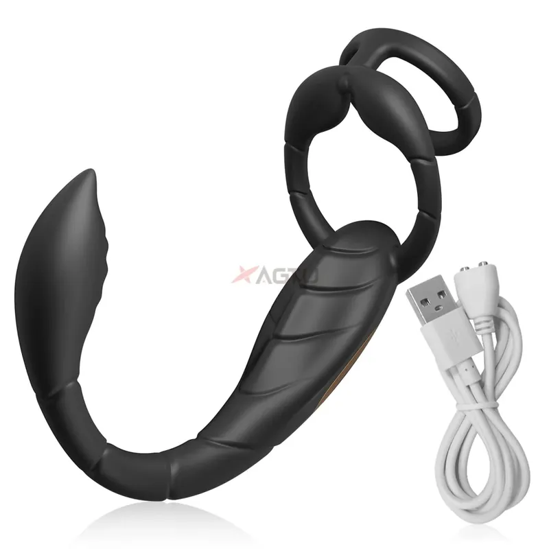 페니스 링 수탉 반지 App 제어 진동기 남성용 전립선 마사지 듀얼 항문 진동 엉덩이 플러그 남성용 항문 섹스 토이