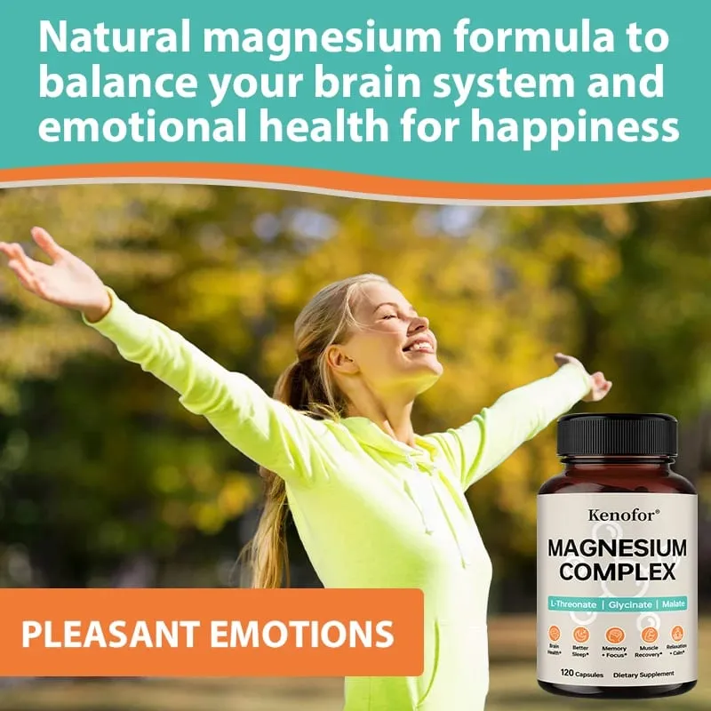 Magnesium Complex Supplement with L-threonine Glycine and Malate To Support Brain Health Memory Concentration and Sleep