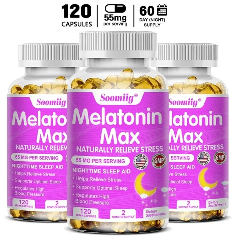 Melatonin - Dietary Supplement To Improve Nighttime Sleep Quality and Improve Insomnia Reduce Waking Time Boost Immunity