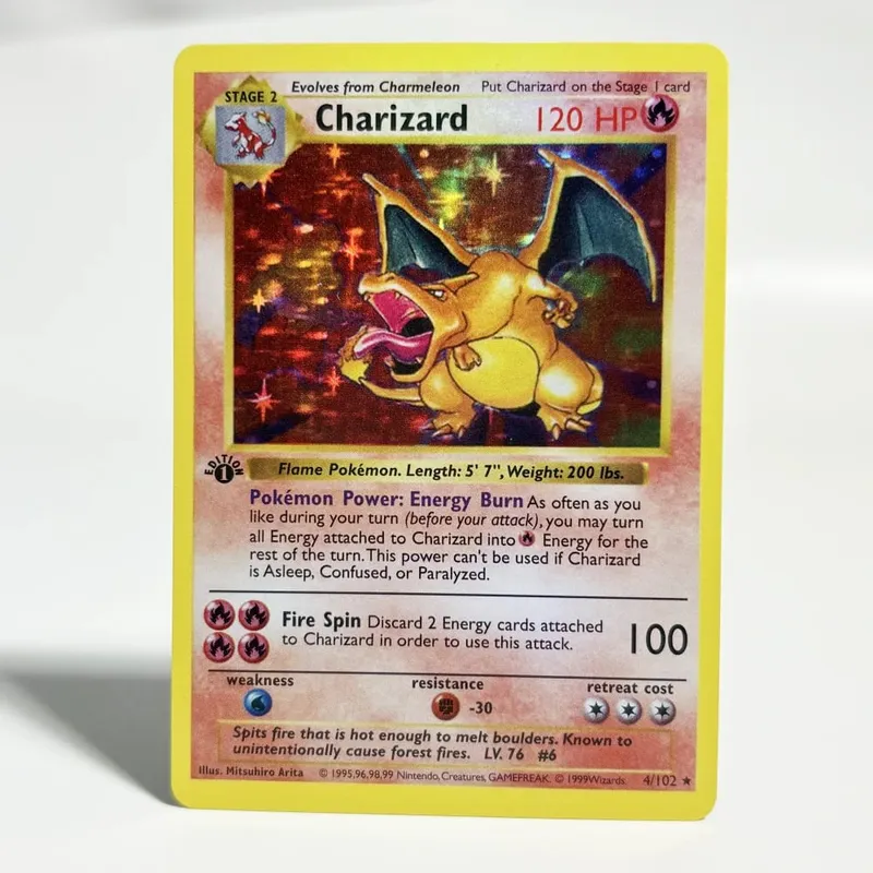 Pokémon Cards 1996 Basic Edition Flash Card Charizard Gengar Blastoise Feraligatr Gengar Trading Card Proxy Collection Card